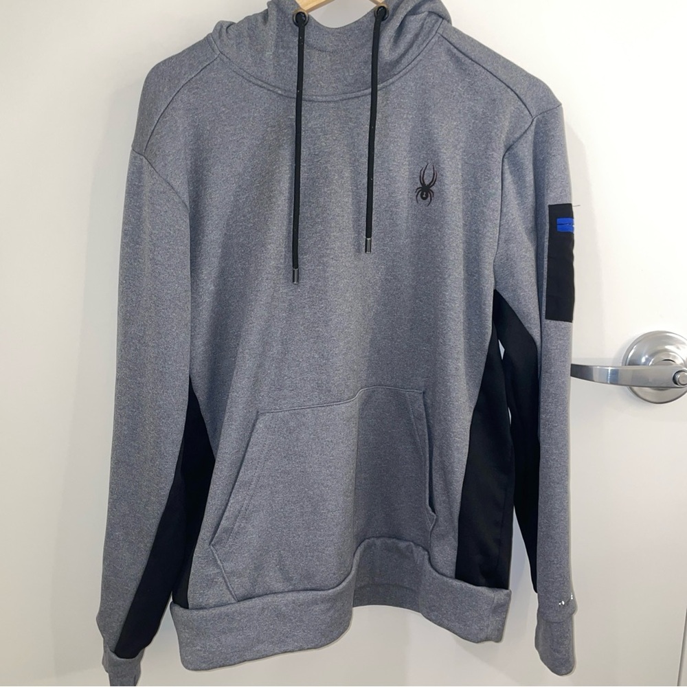 Spyder Active Mens Gray Pullover Hoodie‎ PROWEB size Large SPM814